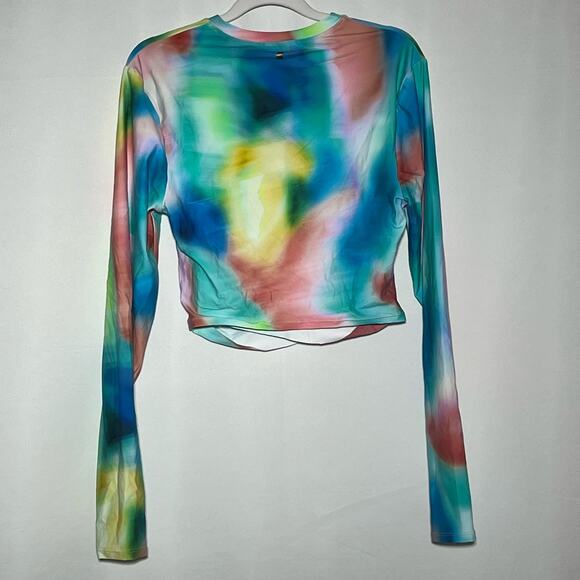 Citrus Reversible Crop Rashguard Swimsuit Top and Bottom Multi Womens Size Large - Picture 4 of 16